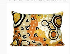 Cushion (filled) by Aboriginal Artist - Pauline Nampijinpa Singleton PNA642
