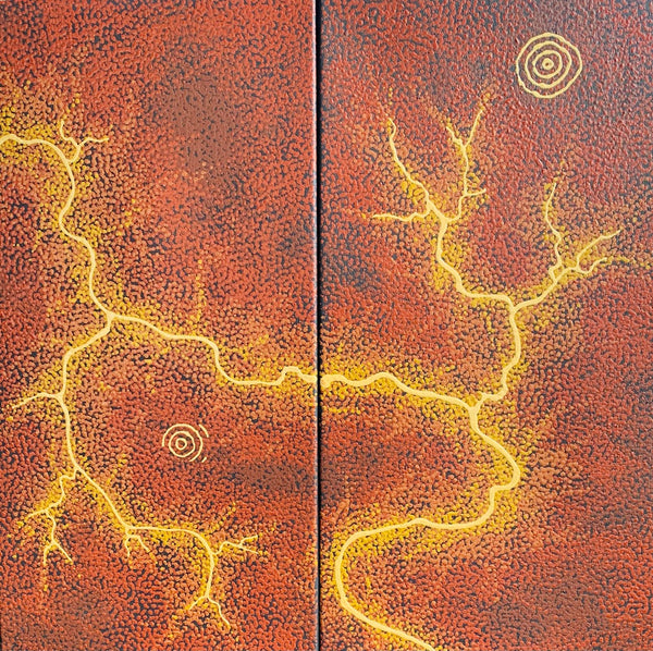William King Jungala - Earth Images (Diptych)