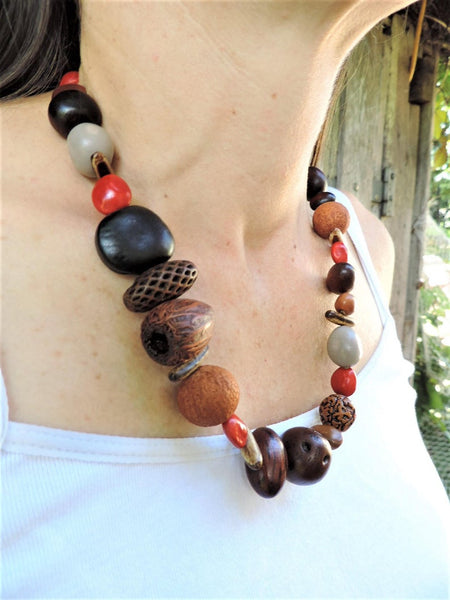Australian Native Seed Wood Necklace